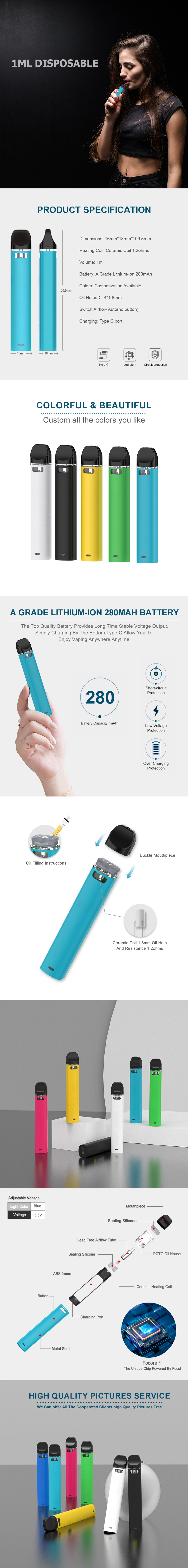 newest 1ml disposable vape