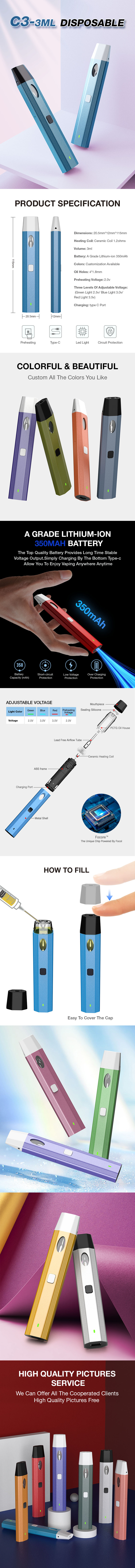 C3 disposable vape details