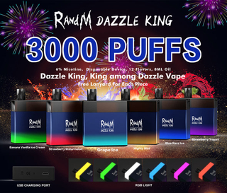 RandM Dazzle King 3000 Puffs Disposable vape 8ml Capacity Wholesale Vape 