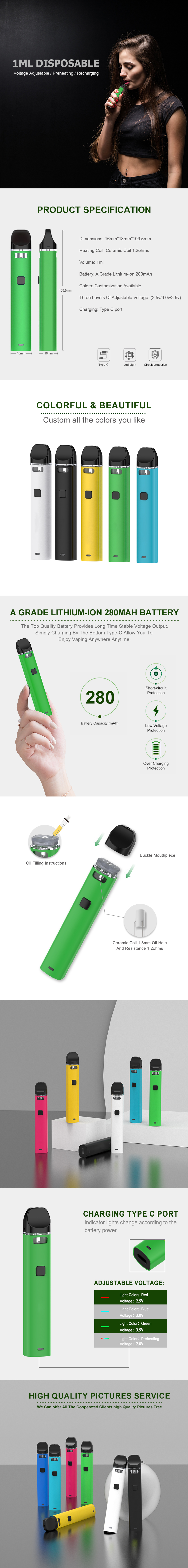 1ml empty d8 hhcp hhco thc thco disposable vape pen 9